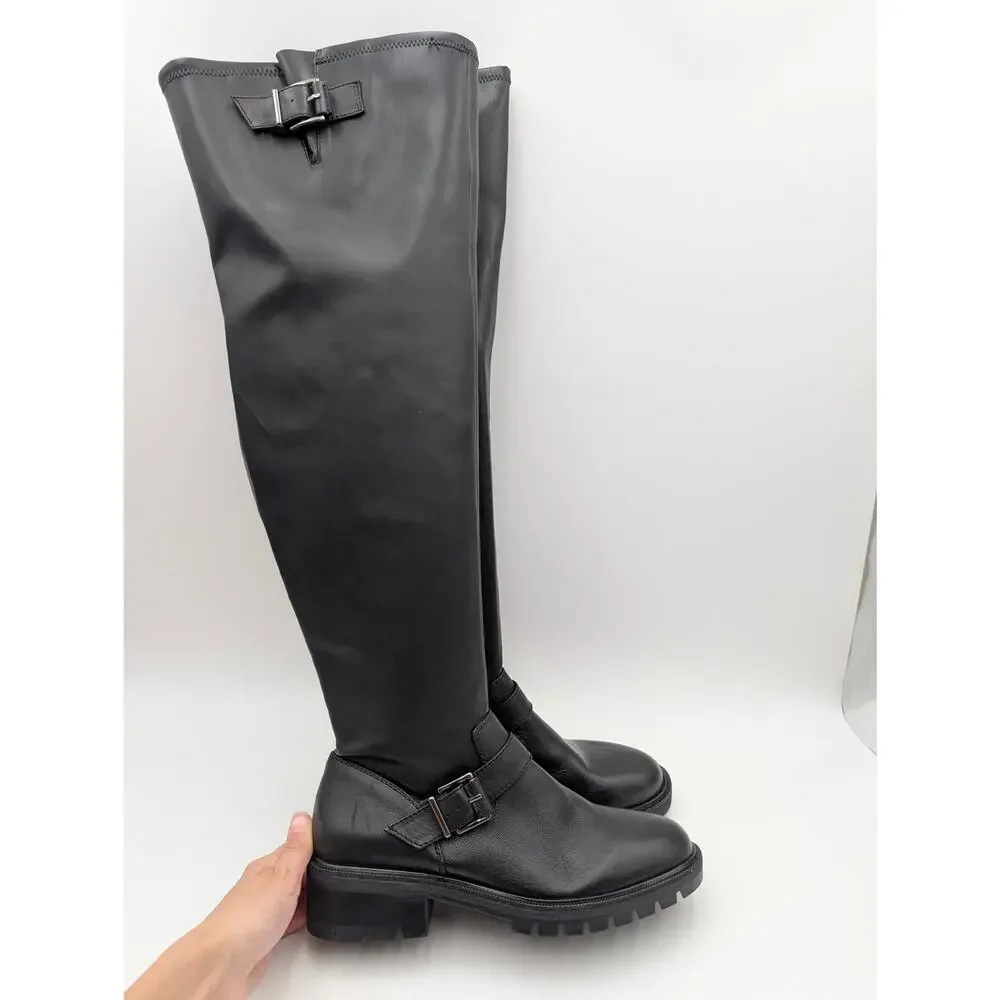 Vince Camuto Abrila Tall Over the Knee Boots Women's Black Size US10M EU41.5